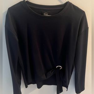 Navy Blue Dress Top with O Neck